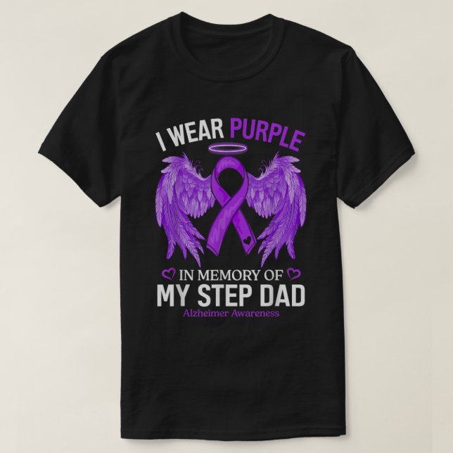 Camiseta Eu Visto Roxo Em Memória Do Pai Passo Alzheimer Aw (Frente do Design)