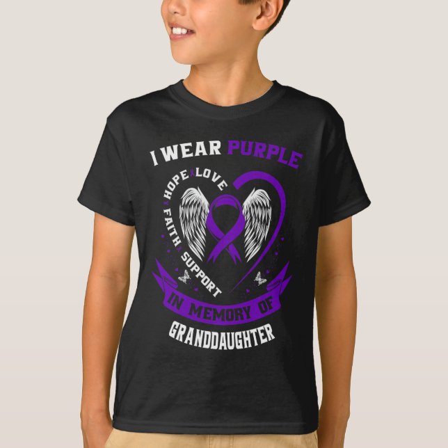 Camiseta Eu Visto Roxo Na Memória Da Nó Pancreati (Frente)