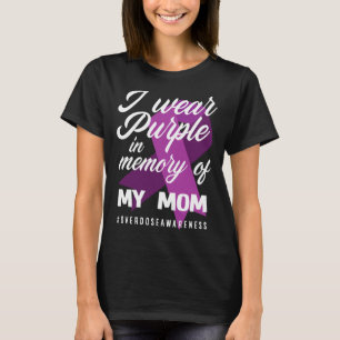 Camiseta Eu Visto Roxo Na Memória Para A Sobredosagem Da Mi