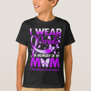 Camiseta Eu Visto Roxo Na Memória Para A Sobredosagem Da Mi