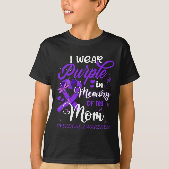 Camiseta Eu Visto Roxo Na Memória Para A Sobredosagem Da Mi (Frente)