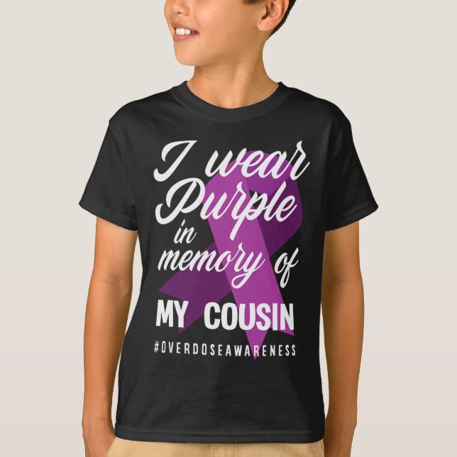 Camiseta Eu Visto Roxo Na Memória Para A Sobredosagem Do Me (Frente)
