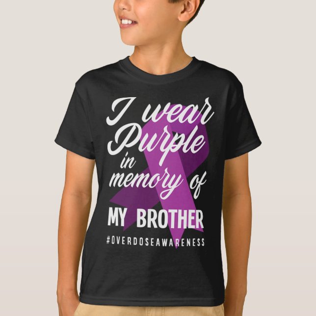 Camiseta Eu Visto Roxo Na Memória Para Minha Sobredosagem I (Frente)