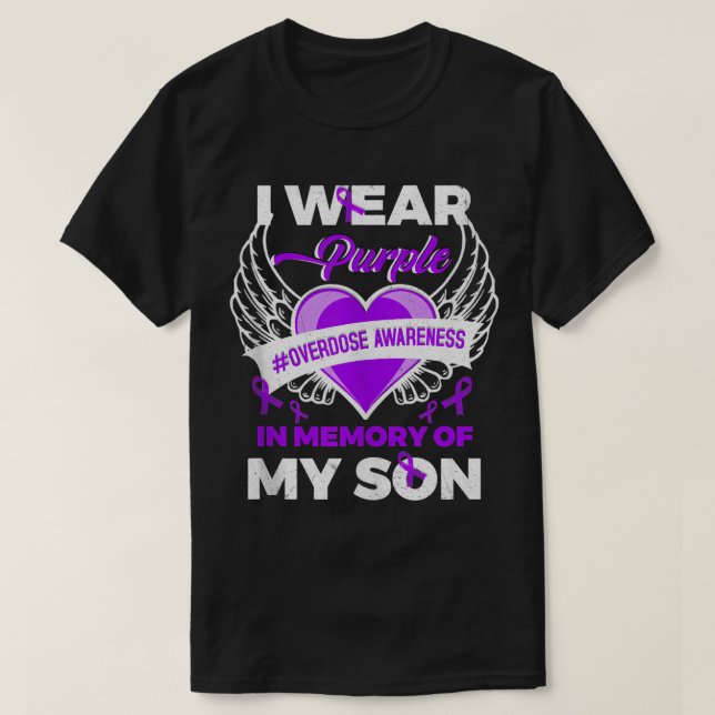 Camiseta Eu Visto Roxo Na Memória Para O Meu Filho Sobredos (Frente do Design)