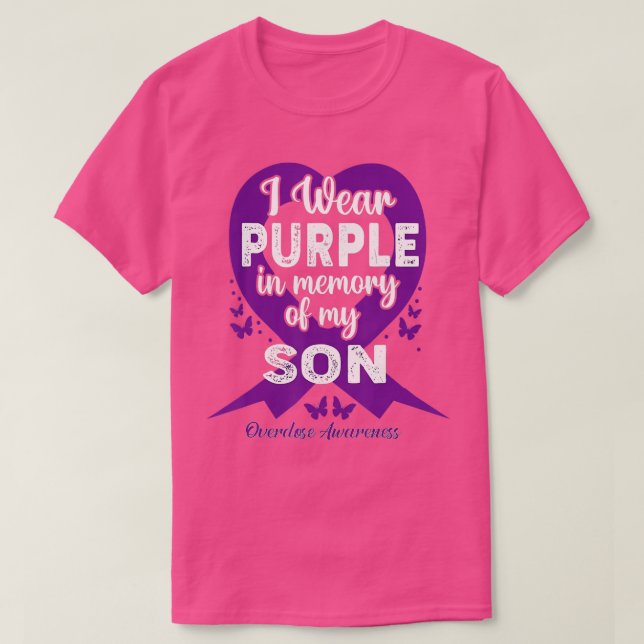 Camiseta Eu Visto Roxo Na Memória Para O Meu Filho Sobredos (Frente do Design)