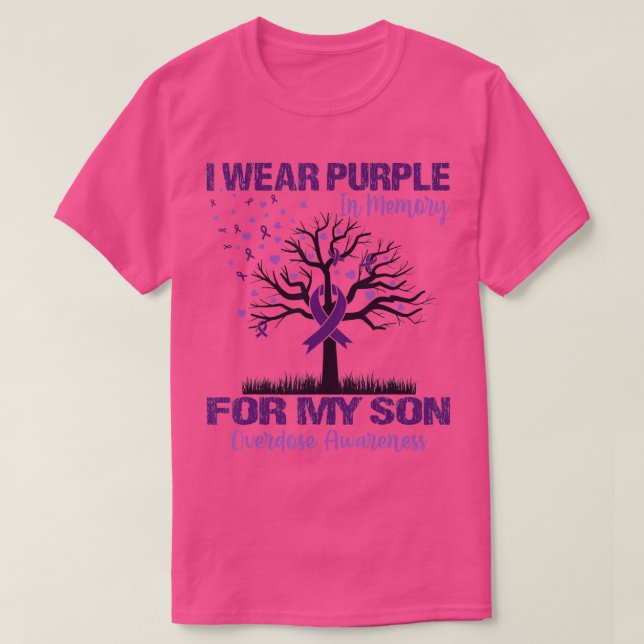 Camiseta Eu Visto Roxo Na Memória Para O Meu Filho Sobredos (Frente do Design)