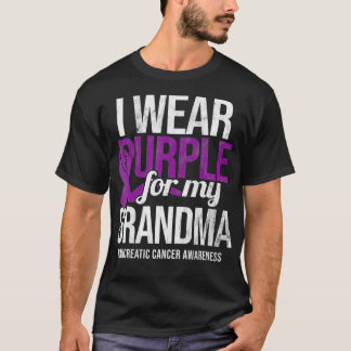 Camiseta Eu Visto Roxo Para A Avó Câncer de pâncreas Awaren