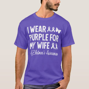 Camiseta Eu Visto Roxo para a consciência da minha mulher A