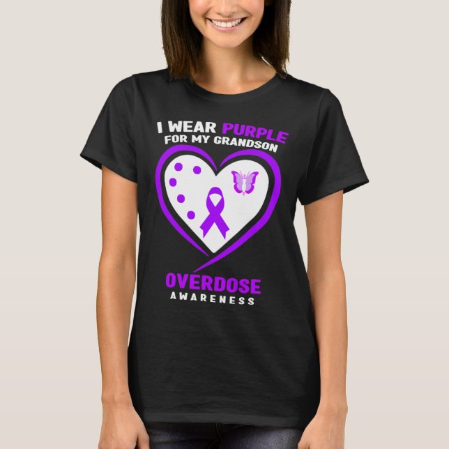 Camiseta Eu Visto Roxo Para A Consciência Da Sobredosagem D (Frente)