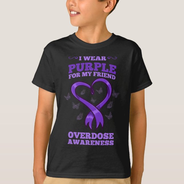 Camiseta Eu Visto Roxo Para A Consciência Da Sobredosagem D (Frente)