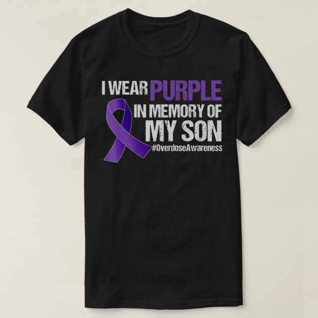 Camiseta Eu Visto Roxo Para A Consciência Da Sobredosagem D (Frente do Design)