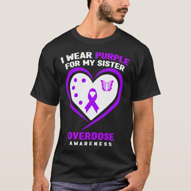 Camiseta Eu Visto Roxo Para A Consciência Da Sobredosagem D (Frente)