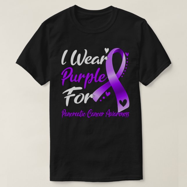 Camiseta Eu Visto Roxo Para A Consciência Do Câncer de pânc (Frente do Design)