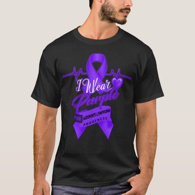 Camiseta Eu visto Roxo para a consciência do linfoma de Hod (Frente)