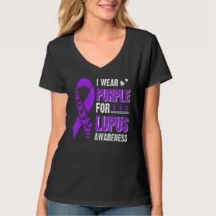 Camiseta Eu Visto Roxo Para A Consciência Do Lúpus Fita De 