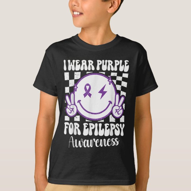Camiseta Eu Visto Roxo Para A Consciência Epilepsia Sorria  (Frente)