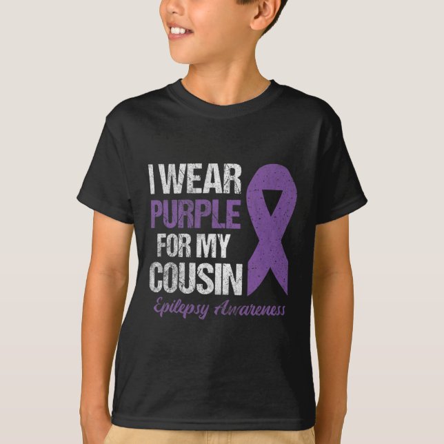 Camiseta Eu Visto Roxo Para A Consciencialização Da Prima (Frente)