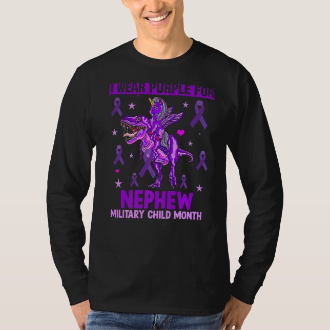 Camiseta Eu Visto Roxo Para A Criança Militar Do Meu Sobrin (Frente)