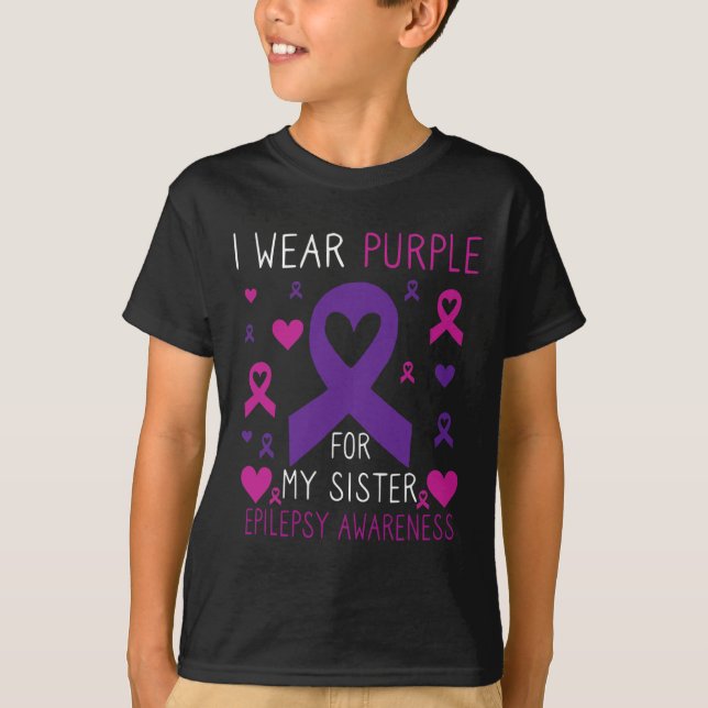 Camiseta Eu Visto Roxo Para A Família De Consciência Da Epi (Frente)