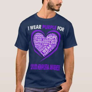 Camiseta Eu Visto Roxo Para A Infância Hemiplegia Consciênc