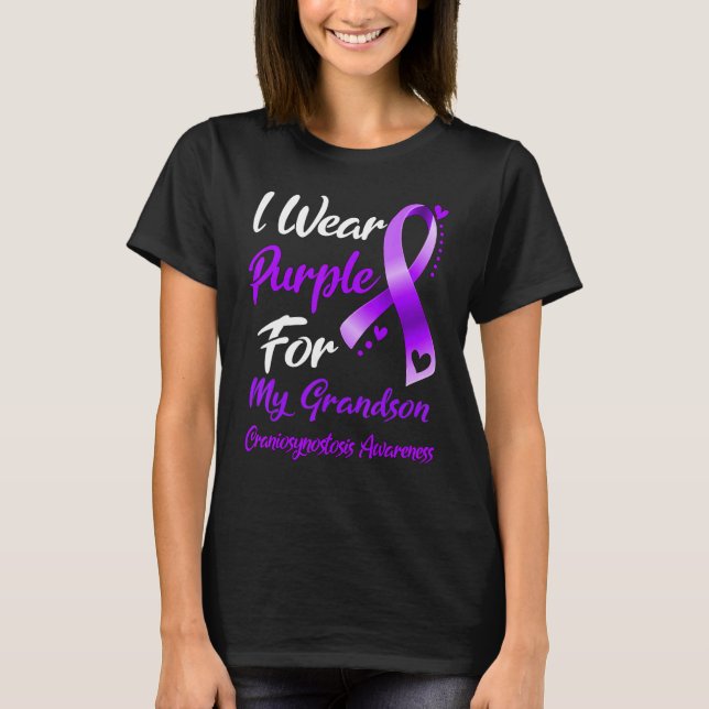 Camiseta Eu Visto Roxo Para A Minha AVÓ Craniosynostose Awa (Frente)