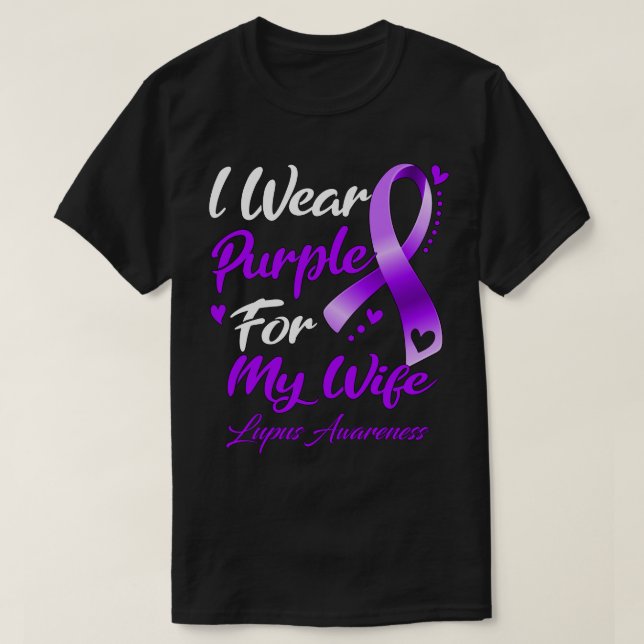 Camiseta Eu Visto Roxo Para A Minha Consciência Do Lupus Da (Frente do Design)