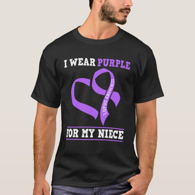 Camiseta Eu Visto Roxo Para A Minha Consciência Do Lupus Mê (Frente)