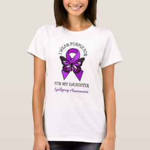 Camiseta Eu Visto Roxo para a minha Filha   Sensibilização