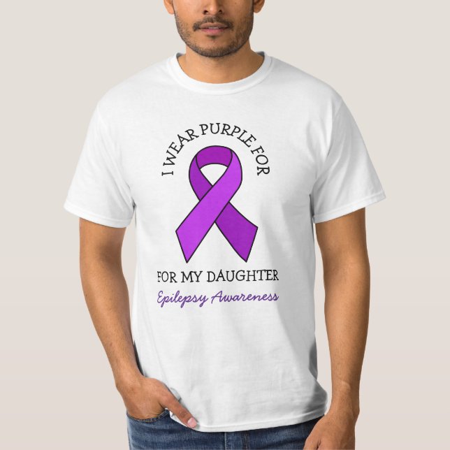 Camiseta Eu Visto Roxo para a minha Filha | Sensibilização  (Frente)