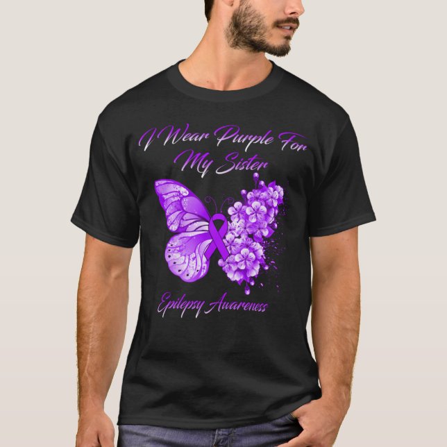 Camiseta Eu Visto Roxo Para A Minha Irmã Epilepsia Guerreir (Frente)