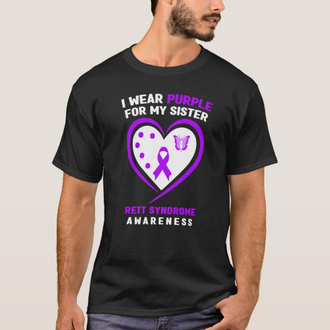 Camiseta Eu Visto Roxo Para A Minha Irmã Sindroma De Rett (Frente)