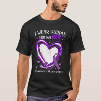 Camiseta Eu Visto Roxo Para A Minha Mãe Alzheimer.