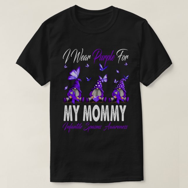 Camiseta Eu Visto Roxo Para A Minha MAMÃE Espasmos Infantis (Frente do Design)