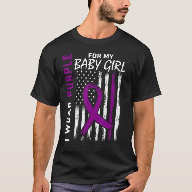 Camiseta Eu Visto Roxo Para A Minha Menina Sensibilização E (Frente)