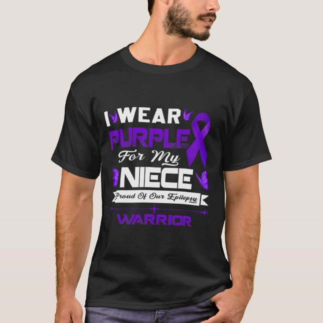 Camiseta Eu Visto Roxo Para A Minha sobrinha Orgulhosa Da N (Frente)