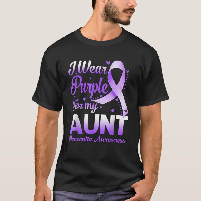 Camiseta Eu Visto Roxo Para A Minha Tia, Dementia, Sensibil (Frente)