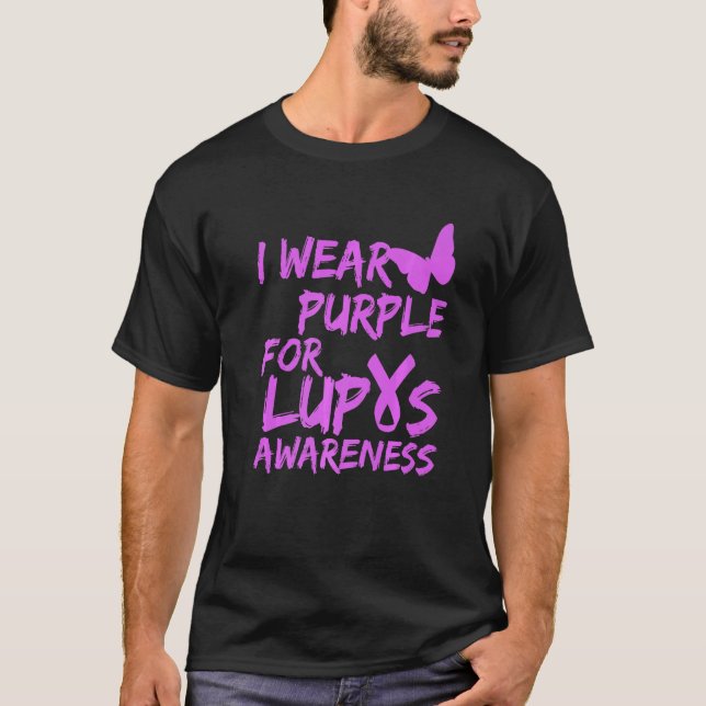 Camiseta Eu Visto Roxo Para A Sensibilização Do Lupus Friso (Frente)