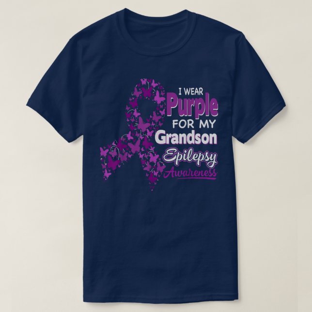 Camiseta Eu Visto Roxo Para A Sensibilização Do Meu Avô. (Frente do Design)