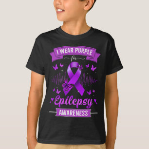 Camiseta Eu visto Roxo para Manteiga de Fita de Consciência