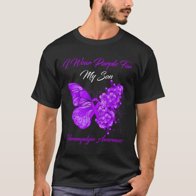 Camiseta Eu Visto Roxo Para Meu Filho Fibromialgia Sensibil (Frente)
