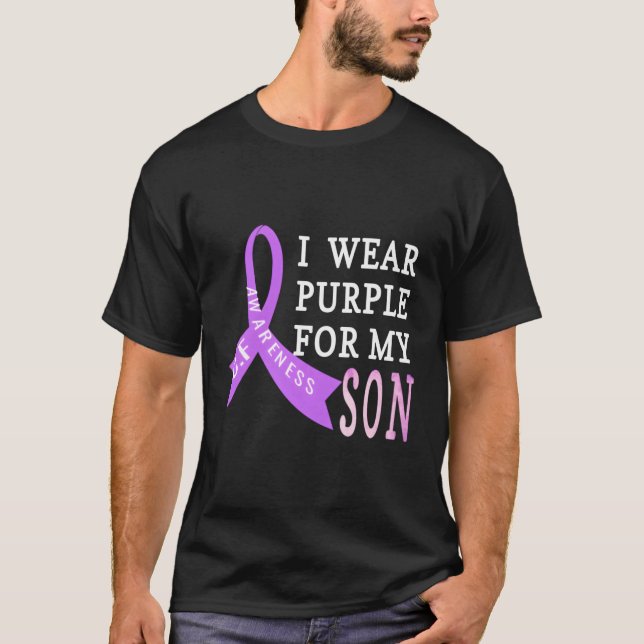 Camiseta Eu Visto Roxo Para Meu Filho Fibrose Cística Cf Aw (Frente)