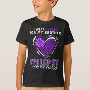Camiseta Eu Visto Roxo Para Meu Irmão Epilepsia Sensibiliza