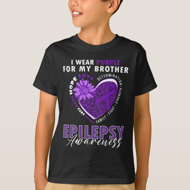 Camiseta Eu Visto Roxo Para Meu Irmão Epilepsia Sensibiliza (Frente)