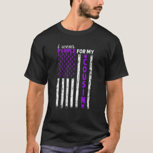 Camiseta Eu Visto Roxo Para Meu Primo Câncer de pâncreas