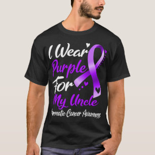 Camiseta Eu Visto Roxo Para Meu Tio Câncer de pâncreas