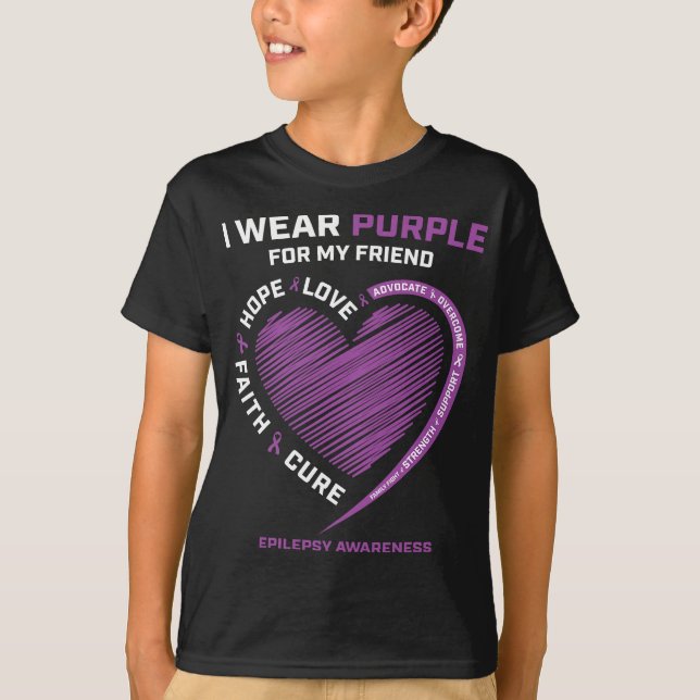 Camiseta Eu Visto Roxo Para Minha Amiga Consciência Epileps (Frente)