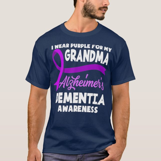 Camiseta Eu Visto Roxo Para Minha Avó Alzheimers Demência (Frente)