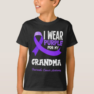 Camiseta Eu Visto Roxo Para Minha Avó Câncer de pâncreas Aw