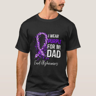 Camiseta Eu Visto Roxo Para Minha Consciência Do Pai Alzhei