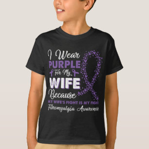 Camiseta Eu Visto Roxo Para Minha Esposa Fibromialgia Sensi